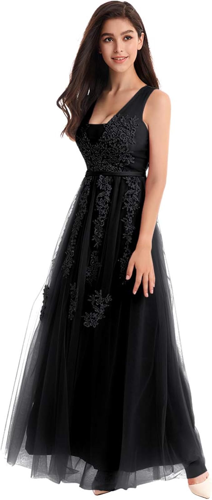 black maxi ball gown