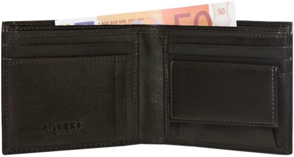 Laveri Bifold Wallet for Men - Leather, Brown