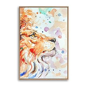 Framed Canvas Home Artwork Decoration Watercolor Painting Canvas Wall Art for Living Room, Bedroom - 16x24 inches