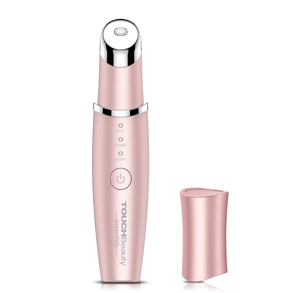 TOUCHBeauty Eye Facial Massager Ionic Wand Dark Circle Remover with 42℃ Heated, Rechargeable Sonic Massager for Anti-Ageing Wrinkle, Puffiness (Pink)