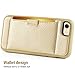 ZVE Case for Apple iPhone 8 and iPhone 7, 4.7 inch, Slim Leather Wallet Case with Credit Card Holder Slot Pocket Protective Case Cover for Apple iPhone 7/8 - Gold