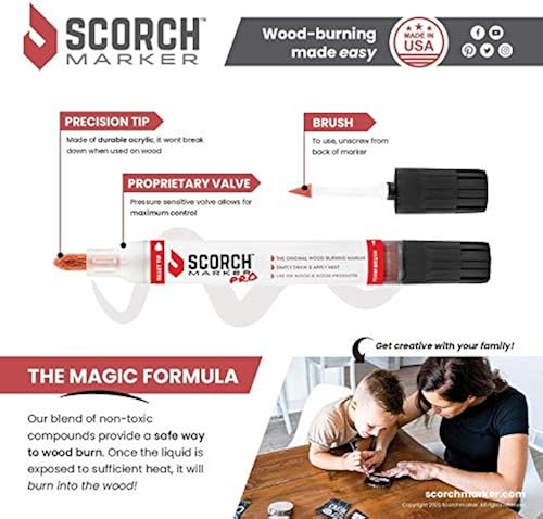 Scorch Marker Pro, Non Toxic Chemical Wood Burning Pen Heat