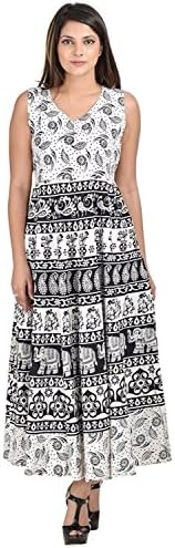 Women Boho Dress Casual Irregular Maxi Dresses Vintage Cotton Linen Dress Rajasthani Long Assorted Print