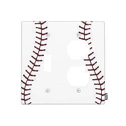 Pznen 2-Gang 1-Toggle/1-Duplex Wall Plate, Baseball