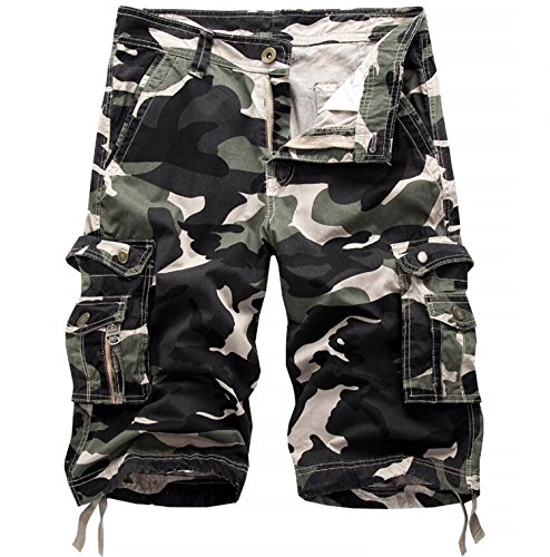 Men's Twill Cargo Shorts (36, Light Army Green) - Thumbnail 6