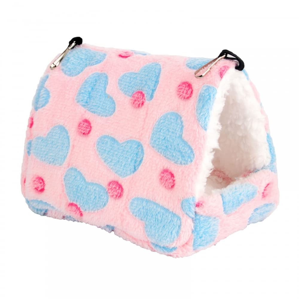 MiOYOOW Winter Warm Hamster Bed, Guinea Pig Hanging Hammock Nest Home Soft Small Pet Bed House with Hook Design for Hamster Hedgehog Chinchilla Squirrel