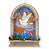 Hallmark Keepsake Christmas Ornament 2018 Year Dated Dove Church Bible, Everlasting Light Stained Glass Window,