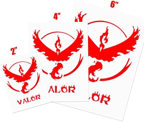 Team Valor Pokemon Go Theme Decals for Windows, Car, Phone, Laptop &amp; more! [3 Pack] 2" (1), 4" (1), 6" (1)