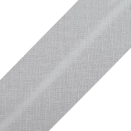 cyclingcolors 1 x Bias Binding Tape Made of 100% Cotton, Width 30 mm, Length 25 m, Edging Tape, Cotton Tape, Bias Binding Ideal for DIY, Light Grey