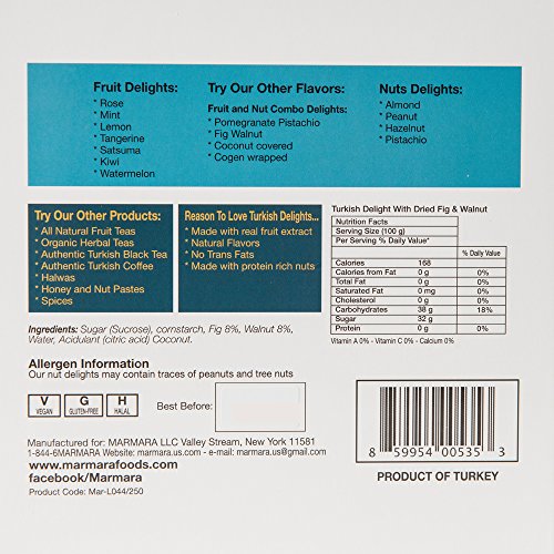 image for Marmara Foods Turkish Delight with Fig and Walnut by Marmara Authentic
