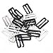 30 Pieces Metal Swim Suit Bra Hooks Replacements Bra Strap Slide Hook Nylon Coated 9 Shape (Inner Diamater 25mm, Black/Silver)