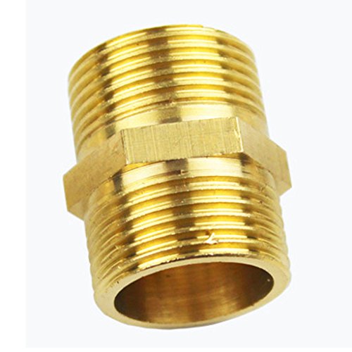 MagiDeal Brass Barbed Male to Male Hose Pipe Fittings Threaded Coupler Connector NPT - As described, 1 inch - Thumbnail 4
