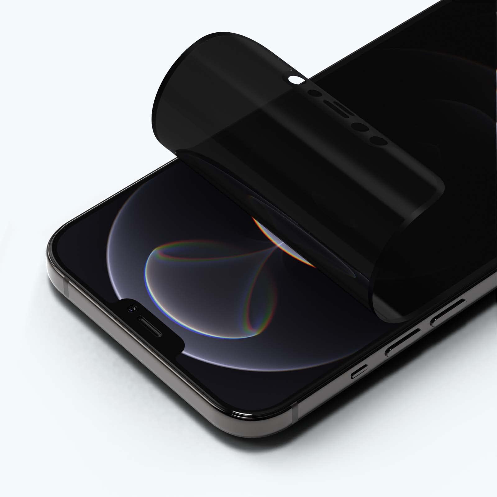 RHINOSHIELD 3D Impact Privacy Screen Protector Compatible with [iPhone 12 Pro Max] | Ultra Impact Protection - 3D Curved Edges Full Coverage - Scratch Resistant - Alignment frame Easy Installation — image 1