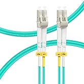 FLYPROFiber- LC to LC Fiber Patch Cable OM3 0.2M, Length Options: 0.2m-200m, 10GB/40GB Multimode Duplex, 50/125um Fiber Optic Cable Cord LSZH-0.2Meter(7inch)