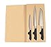 Clever Chef Stainless Steel Santoku Knife Set | Set of 3 Ultra Sharp Knives with Carbon Steel Blades and Pleated Airflow Design for Easier Slicing | Dishwasher Safe | Home and Professional Use