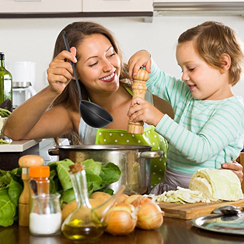 Kitchen Utensil and Gadget Set- Includes Plastic Spatula and Spoons by Chef Buddy- Cookware Set on a Ring (Six Piece Set)- Kitchen Essentials