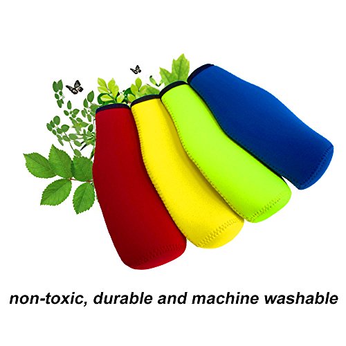 Acelane Neoprene Cooler Water Bottle Sleeve, Beer Holder, Glass Insulator Carrier – for 12 oz/330 ml Container (PURECOLOR)