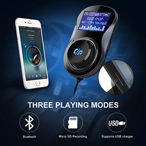 image for Guzack Bluetooth Car FM Transmitter Hifi Wireless Car Radio Receiver S