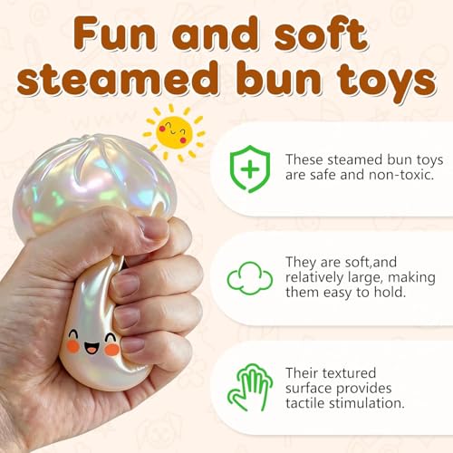 Giant Dumpling Squishies, Glitter Giant Squishies Dumpling Mystery, Anti-Stress Toy, Slow Rising Bao Bun Ball Anti Stress for Children and Adults