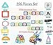dreambuilderToy 106 PCS Magnetic Tiles Set, STEM Building Block Preschool Educational Construction Kit，3D Magnetic Toys (106 Pieces)