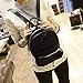 Kemilove Women Girls Floral Printing PU Leather Shoulder Bag Backpack (Gold Velvet# Black)