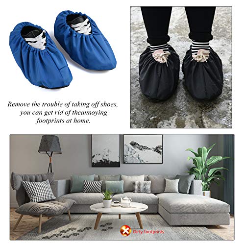 3 Pairs Waterproof Non Slip Washable Reusable Shoe Covers For Household Thickened Boot Covers (3 Color)
