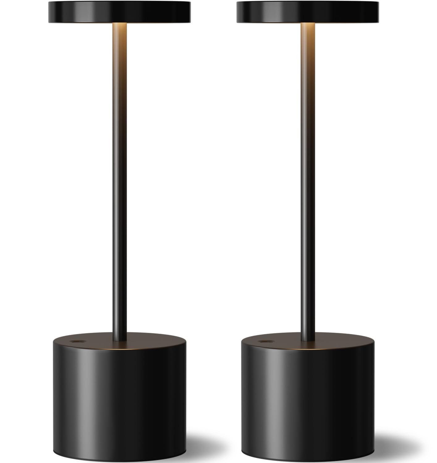 Photo 1 of Black Cordless Table Lamp, 4000mAh Rechargeable Battery Powered Lamps, 3 Color Stepless Dimming, LED Wireless Outdoor Lamps for Dining Room, Bedroom, Bar, Cafe, Restaurant, Patio, Camping, Set of 2