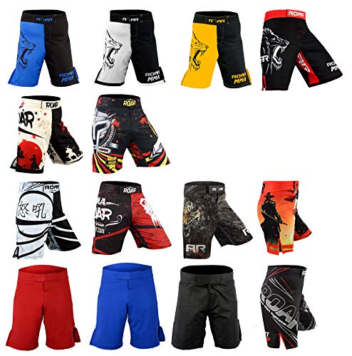 ROAR MMA Fight Shorts UFC Grappling Muay Thai BJJ Training Jiu Jitsu No Gi Wear (Medium, Black) - Thumbnail 6
