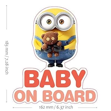 Baby On Board Ver 3 Trucks Cars Despicable Minions Baby Funny 3d Cartoon Die Cut Decal