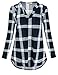 Cinery Women's Long Sleeve Nursing Tops Notch Neck Plaid Breastfeeding Clothes