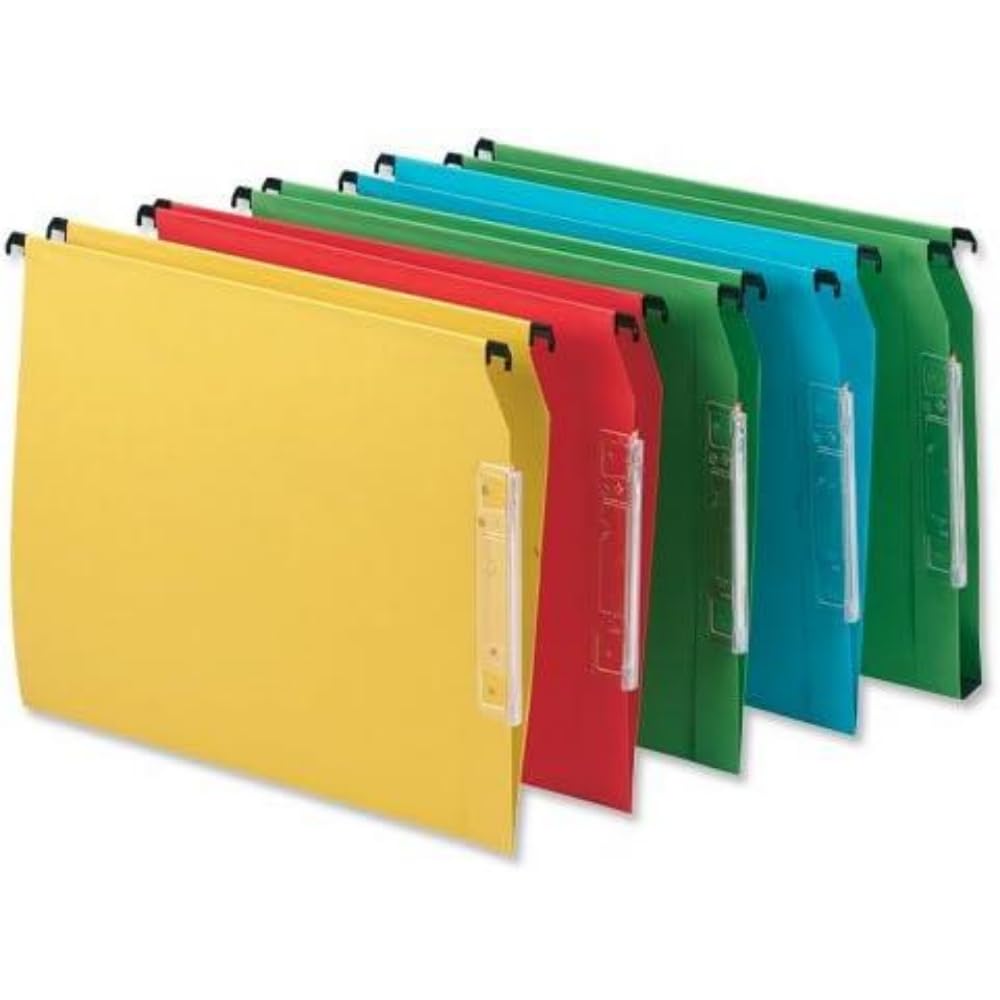 Esselte Classic Lateral A4 Suspension Files, 30 mm V Bottom - Green, Pack of 25