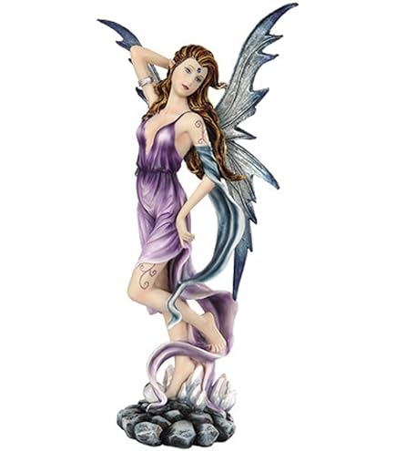 Figurine Fée Luna éthérée - 33 Cm - Résine Haute Qualité - Décoration Intérieure Féerique