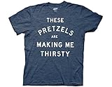 Ripple Junction Seinfeld These Pretzels Are Making Me Thirsty Adult T-Shirt Medium Heather Navy