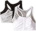 Fruit of the Loom Women's Front Close Racerback (Pack of 2), White Grey/black Grey, 46 (US Size) (US Size)