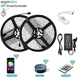 Litake LED Strip Lights, Wifi Wireless Smart Phone APP Controlled Light Strip Kit 32.8ft 300 Leds 5050 Waterproof IP65 LED Lights, Working with Android / IOS System, Alexa
