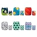 ALVABABY 6 Pack Cloth Diaper with 12 Inserts One Size Adjustable Washable Reusable Diaper Cover for Baby Girls and Boys
