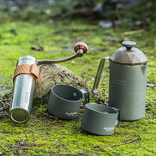 Alocs French Press Coffee Maker, Hard Alumina Coffee Press with 2