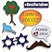 Bar Mitzvah Photo Booth Props - DIY Kit: Banners, Signs, Glasses, Mustaches, Jewish Phrases, Etc - Boy, Scrapbook or Party Favors Idea - Decorations Supplies - 26 pcs for Multiple Booths