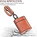 UTOPER AirPods Case Genuine Leather Case for Airpods 2 Cover Portable Stand Case for Apple AirPods 1 & New Airpods 2 Protective Shockproof Case with Buckle and Lanyard (Brown)