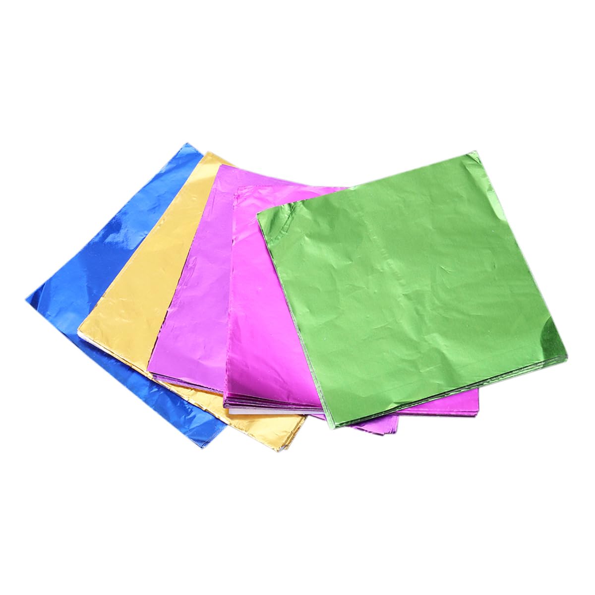 ULTNICE Food-Grade Aluminium Foil Paper 5Pcs Smooth Surface Wrapping for Candy Chocolate Gift Packaging 3.15X3.15In Party Favor Wrappers