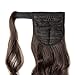 One Piece Ponytail Hair Extensions Clip in Wrap Around on Pony Tail 125G Thick Real Natural Synthetic Fibre Ponytail Hairstyle Hairpiece for Women Curly 17 inch medium brownthumb 4
