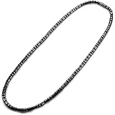 Accents Kingdom Men's Magnetic Hematite Therapy & Healing Stone with Small Drum Bead Necklace