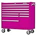 The Original Pink Box PB4109R 41-Inch 9-Drawer 18G Steel Rolling Tool Cabinet, Pink