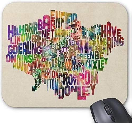 GoldenVenus Accessory Boroughs Of London Typography Text Map Mouse Pad