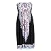 Weixinbuy Women's Bohemian Strapless Dress Printed Tube Skirt Black M