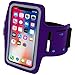 i2 Gear Cell Phone Armband for Running - Workout Phone Holder Case with Adjustable Arm Band Sleeve for Galaxy S10, S9, S8 and iPhone 12, 11, X, XS, XR (Purple)