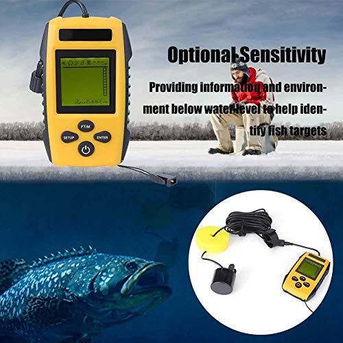 Vbestlife Capteur De Sondeur Sonar, Gamme D’affichage À Cristaux Liquides Portatif De Profondeur De Détecteur De Profondeur De Poissons De 328ft