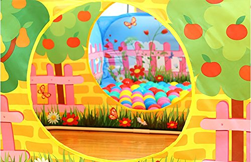 Kids House,2-Piece Toddler Play Tents w/ Ball Pit ,Indoor & Outdoor Jungle Gym Playhouse Children,Boys,Girls & Babies,Foldable Large Toys Storage - Great Birthday Gift