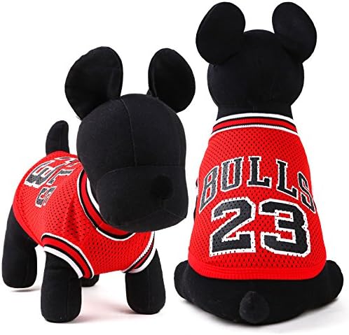 Chicpaw 2017 New Pet Dog Clothes Summer Sports Dog Vests Mesh Pet Dog Shirts For Chihuahua Yorkshire Size XXS-L pet products sports basketball clothes (M(Length:13.3",Chest:18.1"), Red)
