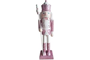 ZaH 12 Inch Christmas Nutcracker Toys Wooden Nutcracker Decoration Gift Soldier Nutcracker Puppets Ornaments (Pink Sword Figure)